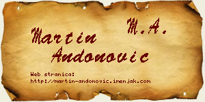Martin Andonović vizit kartica